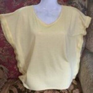 The Limited Women's Small Yellow Short Sleeve Blouse Square boxy blouse Linen